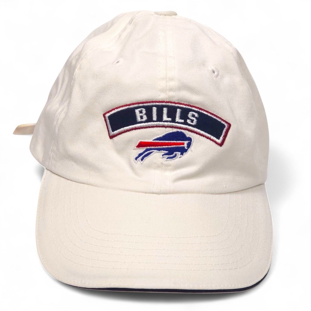 VTG American Needle Buffalo Bills Hat Cap Off-White Strapback Dad Hat Rare